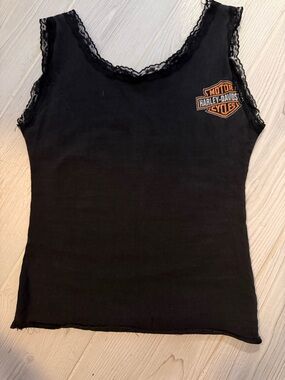 Harley-Davidson Women's Reworked Black Lace-Trim Tank Top